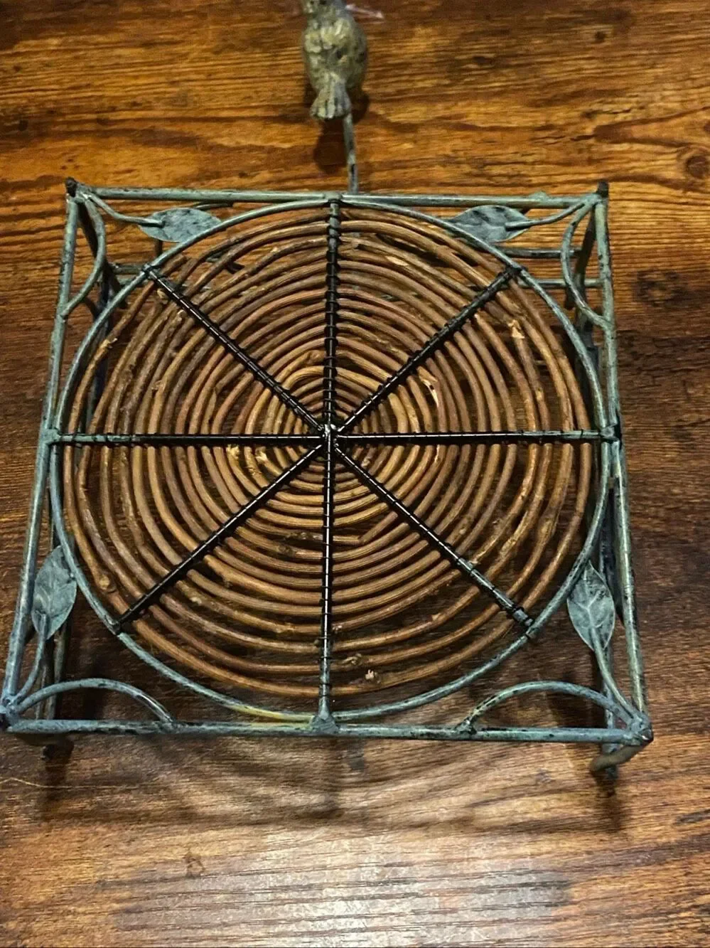 Wrought Iron Wicker Napkin Holder Pear Vine Farmhouse Kitchen Table Decor VTG